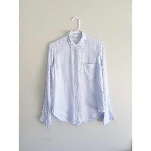 abercrombie fitch Blue White Striped Bottom down Shirt XS